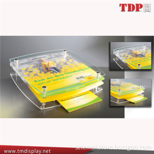 factory wholesale office file storage use deluxe 2 tier clear acrylic letter tray